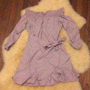 Lavender off the shoulder dress